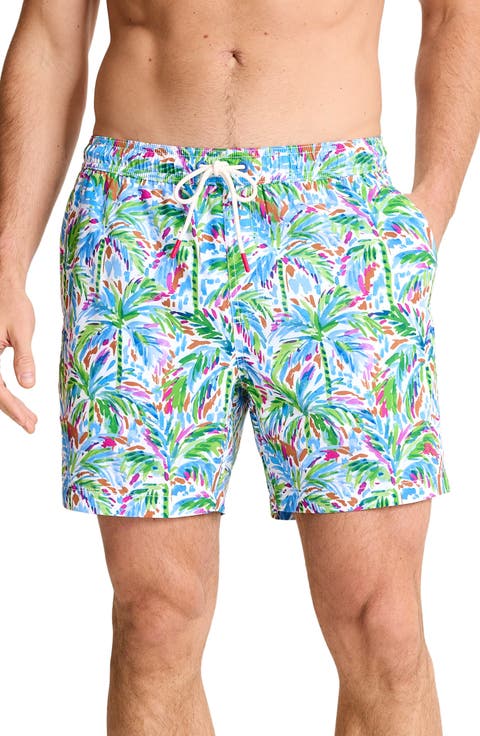 Naples Poolside Palms 6-Inch Performance Swim Trunks