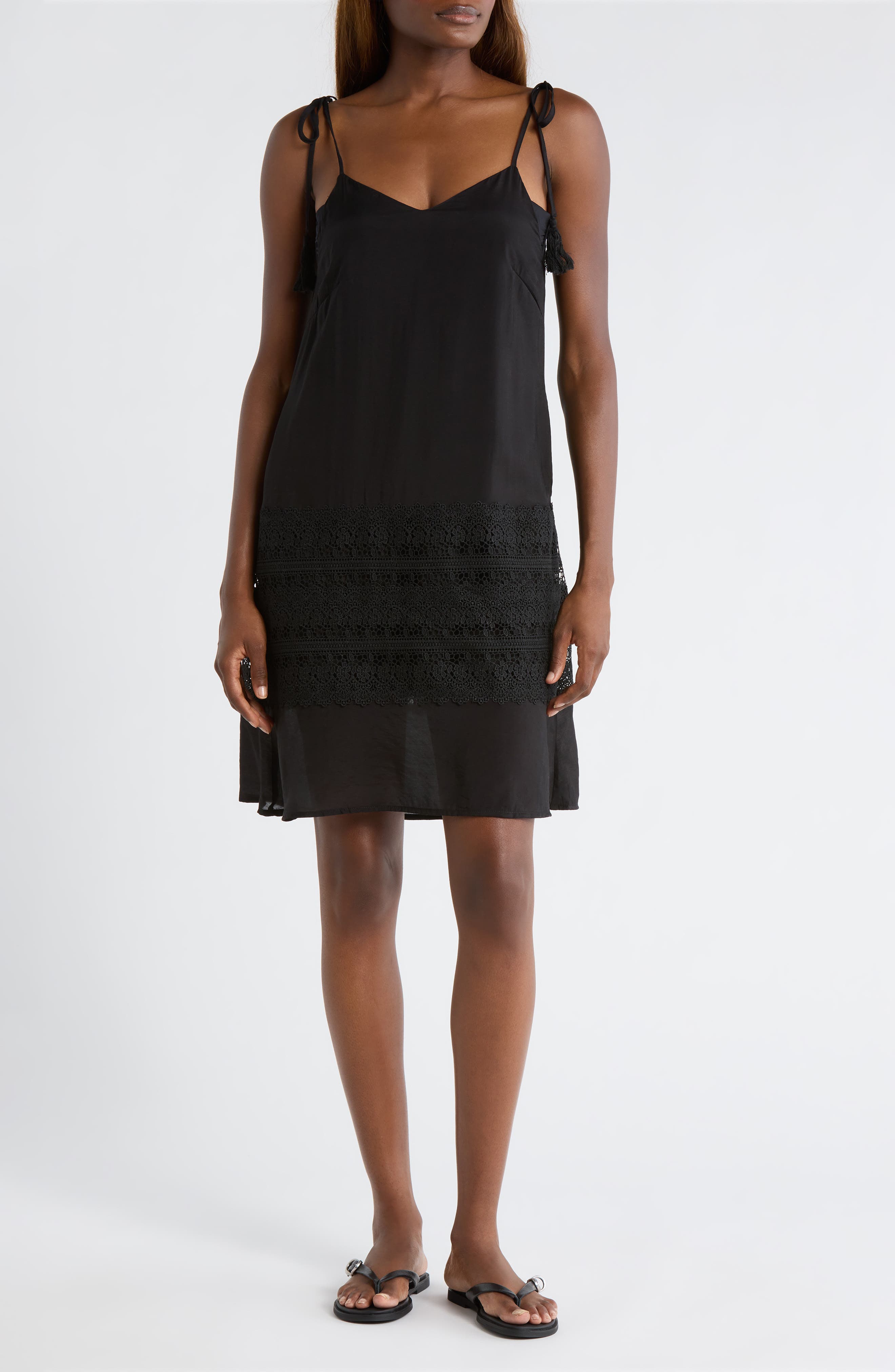 Crochet Trim Cover-Up Dress