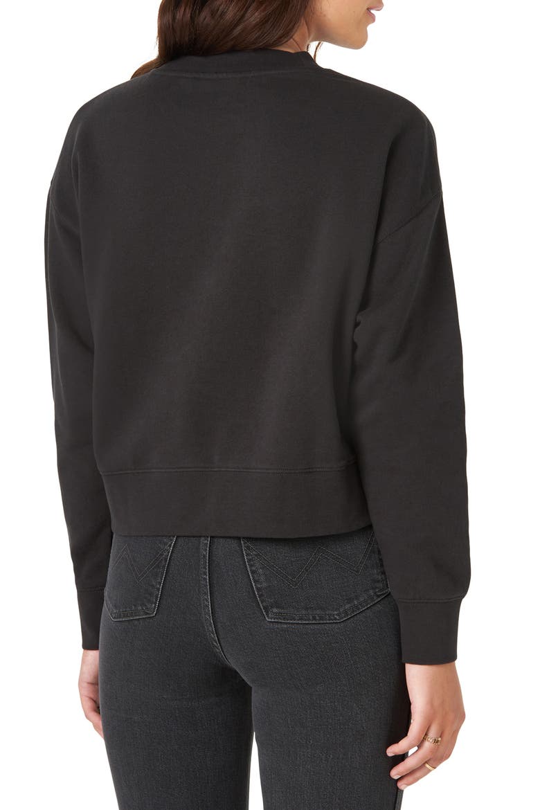 Graphic Crop Sweatshirt, Alternate, color, BLACK