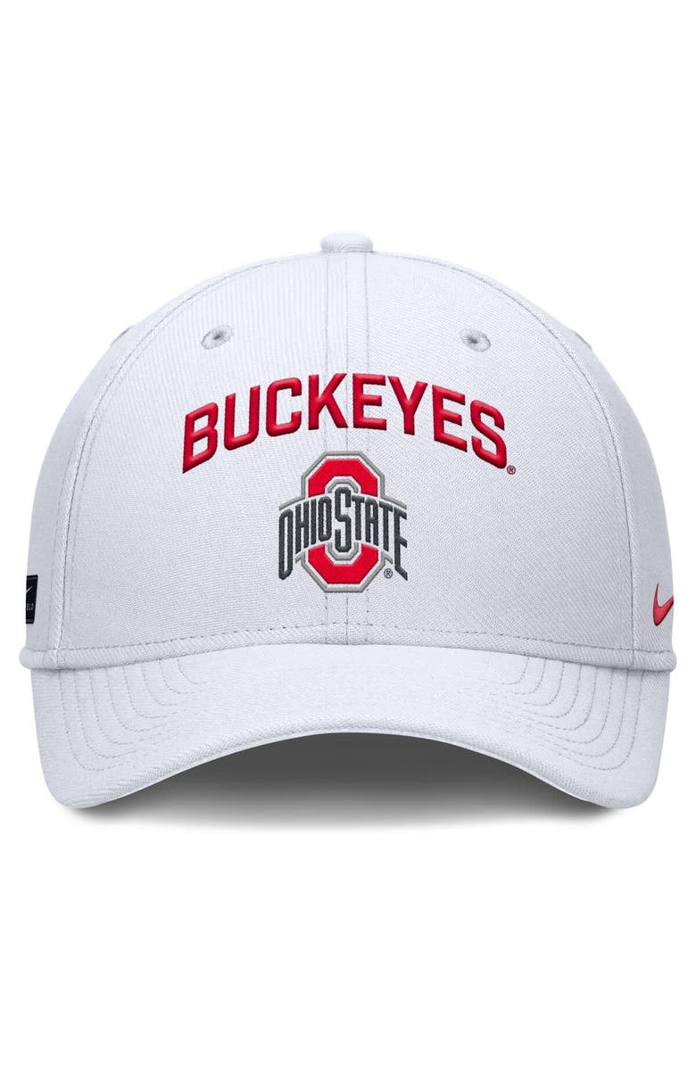 Nike Men's Nike White Ohio State Buckeyes 2025 On-Field Rise Performance Flex Hat, Alternate, color,