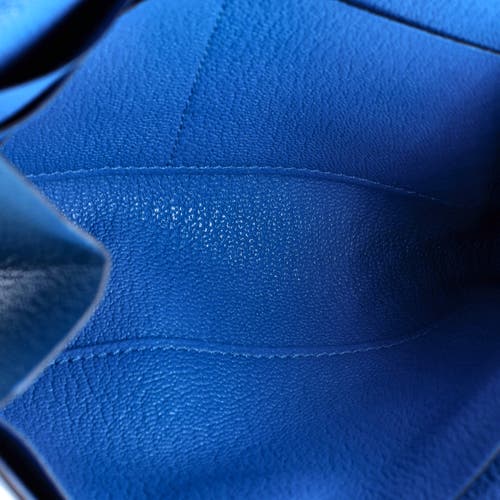 Pre-owned Hermes Hermes Clic Wallet On Strap Chevre Mysore 16 In Blue