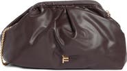 London Fog Faux Leather Kiss Lock Frame Clutch