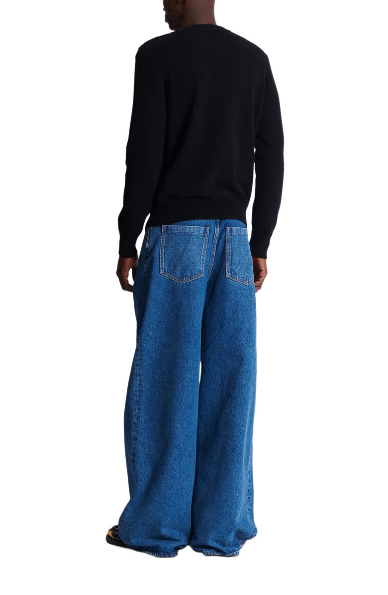 Balmain Fine eco-cashmere jumper, Alternate, color, Black