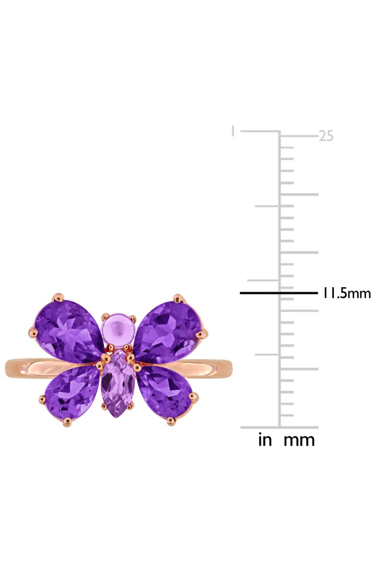 Julianna B. Amethyst Butterfly Ring Rose-Plated, Alternate, color, Amethyst