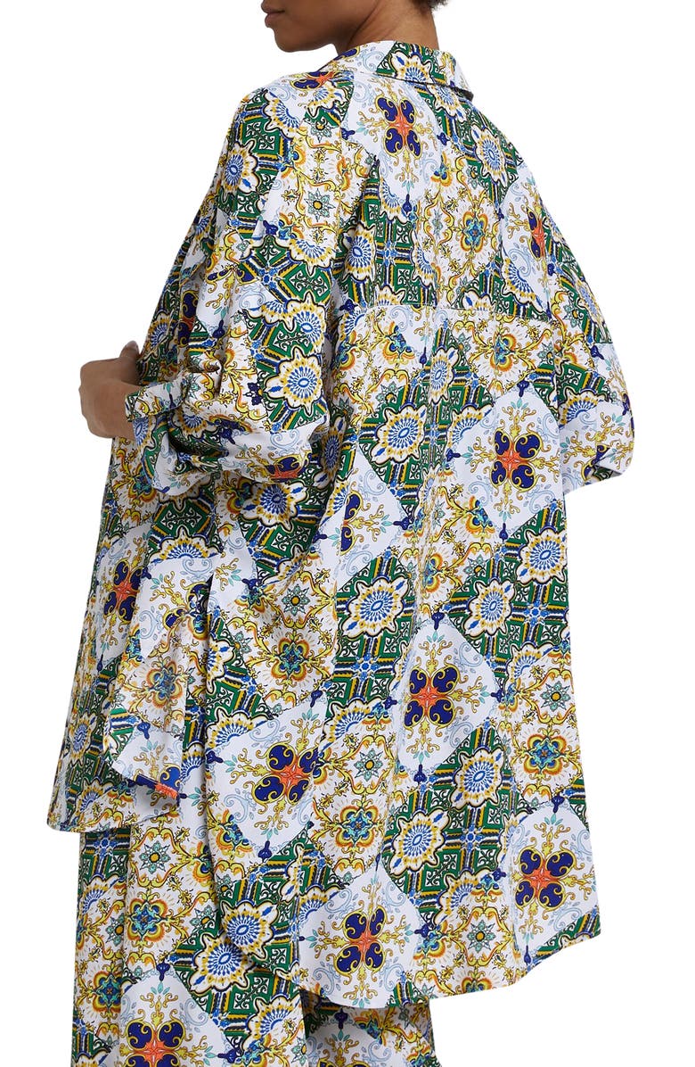River Island Print Oversize Tunic Shirt, Alternate, color,