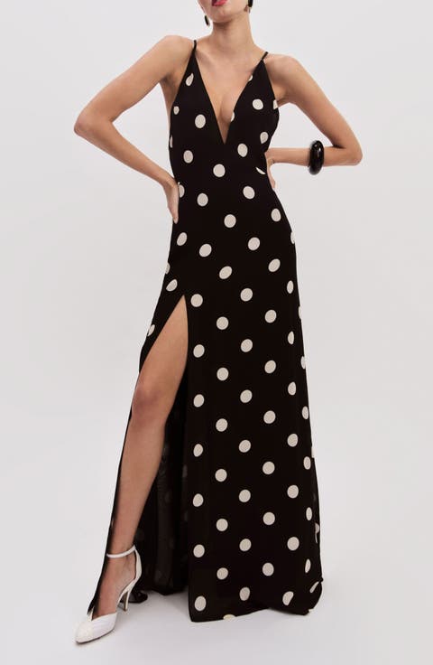 Zani Plunge Neck Maxi Dress