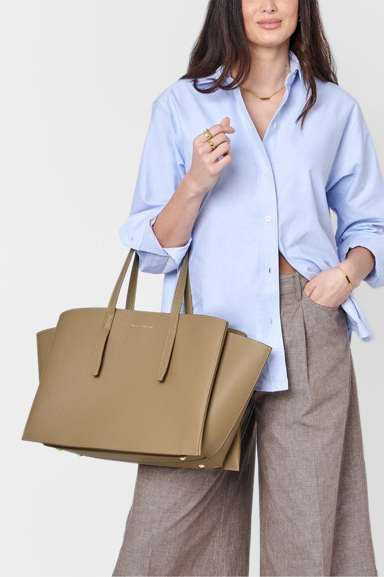 Katie Loxton Tabi Large Tote Bag, Alternate, color, Taupe