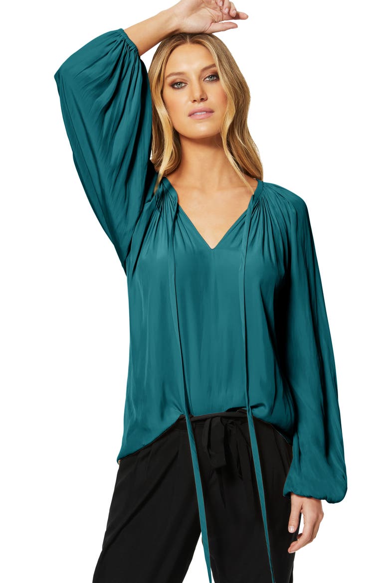 Paris Poet Blouse, Alternate, color, JEWEL BLUE