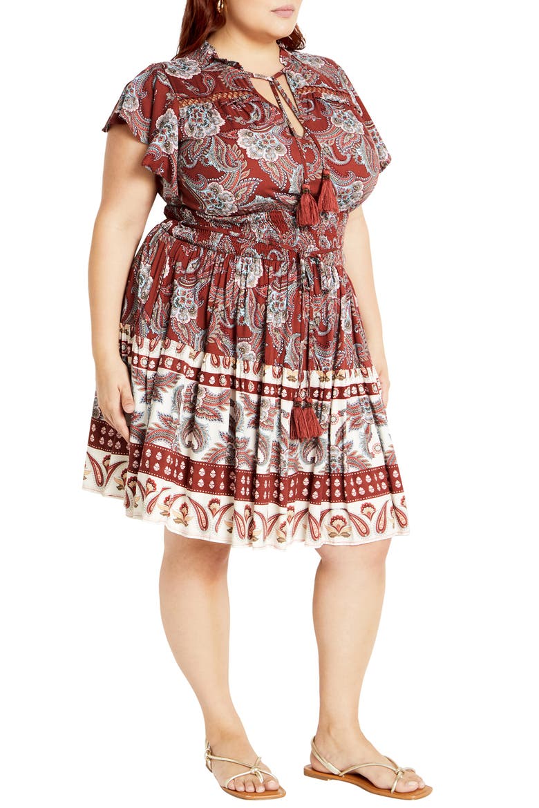 Lilah Flutter Sleeve Dress, Alternate, color, PAISLEY LOVE