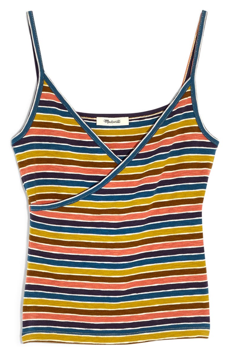 Madewell Stripe Faux Wrap Tank, Alternate, color, 