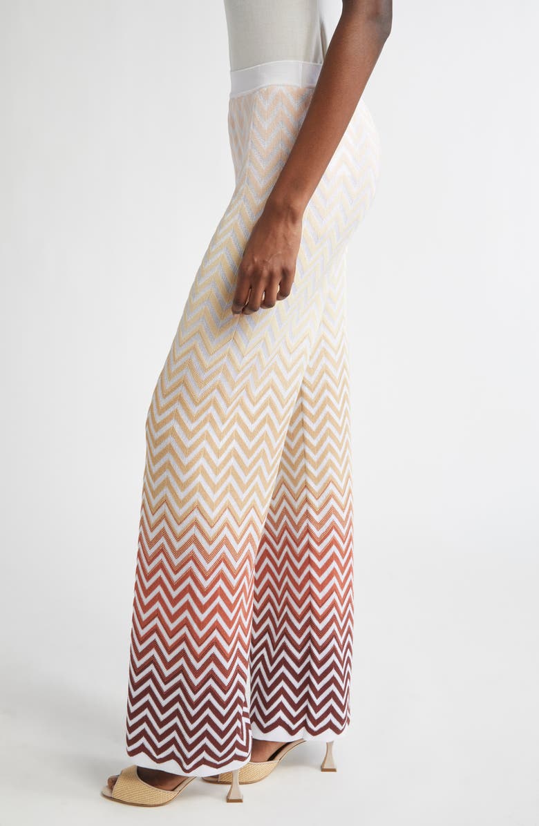Missoni Gradient Zigzag Jacquard Knit Wide Leg Pants, Alternate, color, 