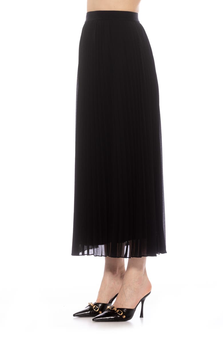 Alexia Admor Kesia Midi Chiffon Pleated Skirt, Alternate, color, Black