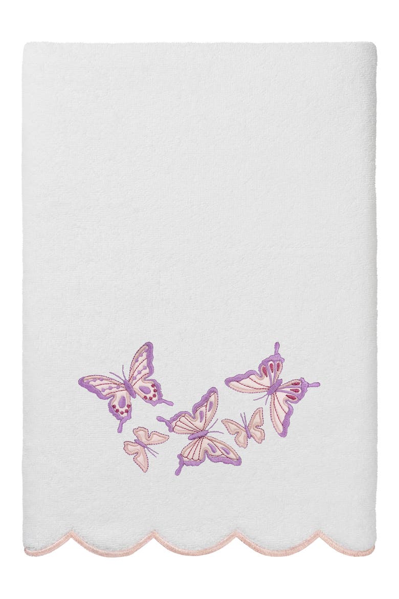 3-Piece Brittney Embroidered Turkish Cotton Towel Set, Alternate, color, WHITE/ PINK