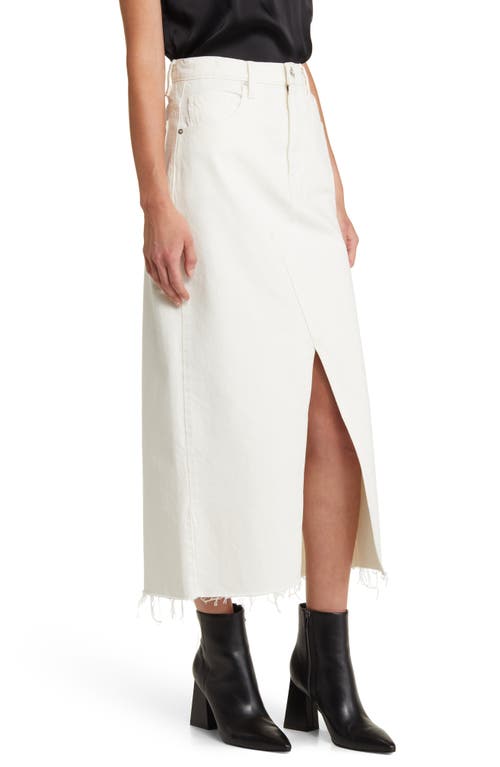 Frame The Midaxi Skirt Angled Seam Raw After Ecru Denim In Ecru