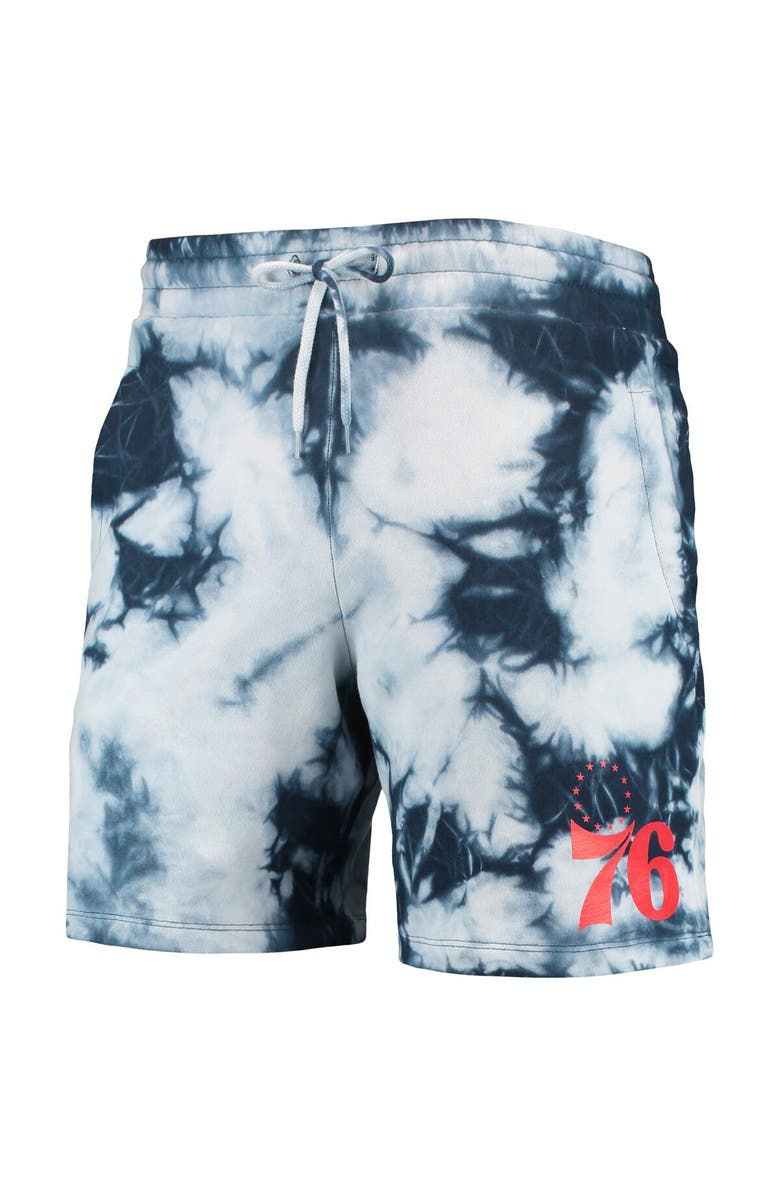 New Era Men's New Era Royal Philadelphia 76ers Fleece Tie-Dye Shorts, Alternate, color, Royal