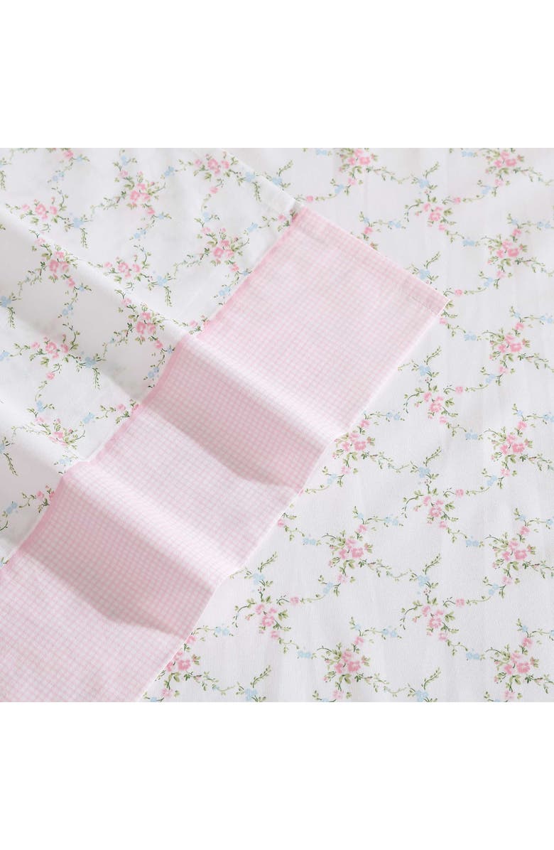 Laura Ashley Lynda Floral Cotton Percale Sheet Set, Main, color, Pastel Pink