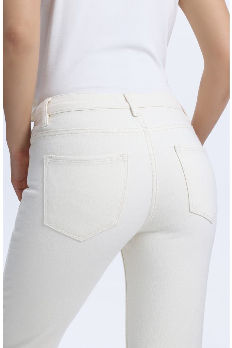 Raw Hem Crop Straight Leg Jeans, Alternate, color, OFF WHITE