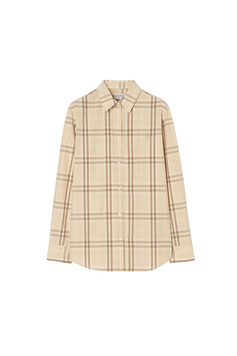 Classic Fit Check Cotton Shirt, Alternate, color, Yarn beige