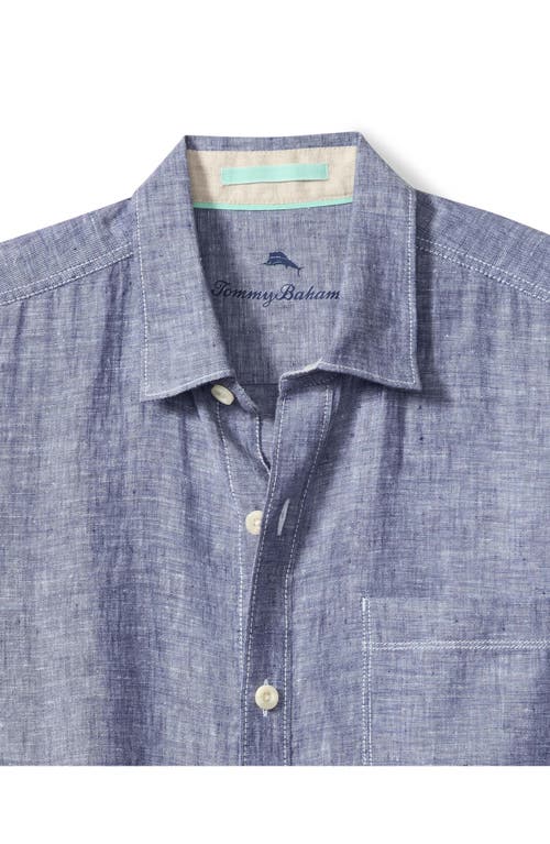 Tommy Bahama Paradise Breezer Short Sleeve Linen Button-up Shirt In Blue