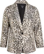 Tahari ASL Leopard Metallic Blazer