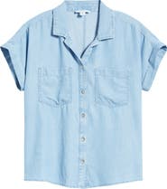beachlunchlounge Issey Short Sleeve Chambray Shirt