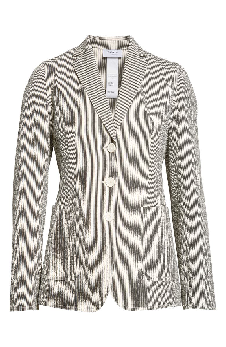 Akris punto Seersucker Cotton Blend Blazer, Alternate, color,