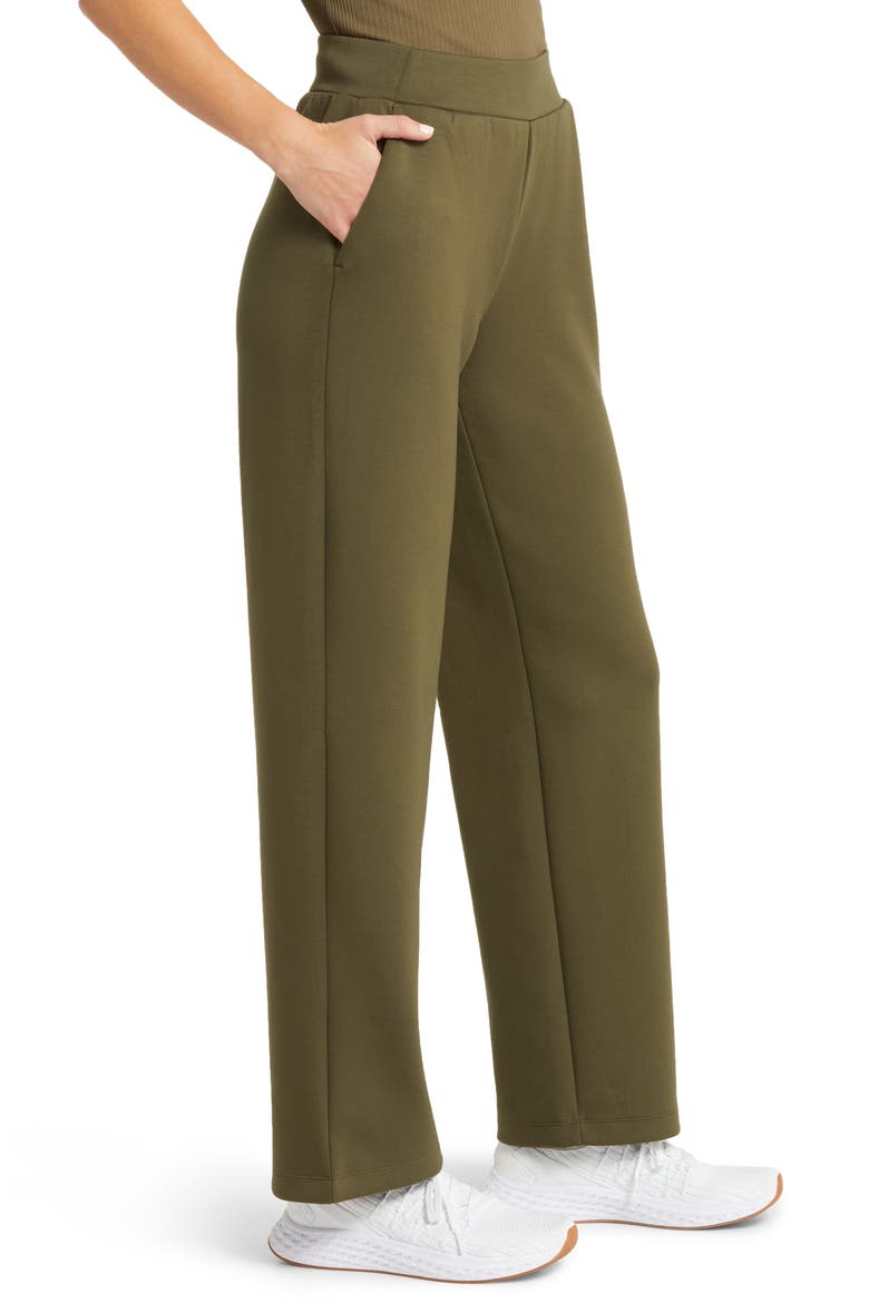 Luxe Wide Leg Pocket Pants, Alternate, color, OLIVE NIGHT