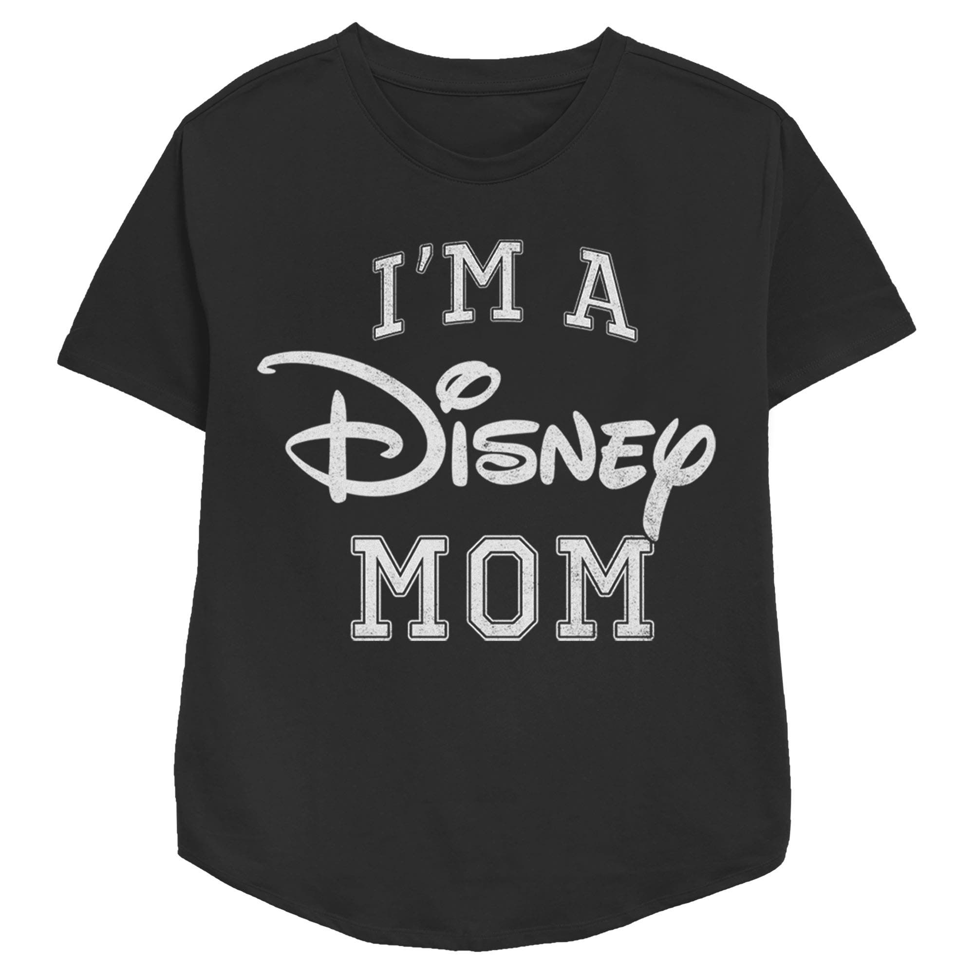 Women's Disney I'm a Mom Distressed Logo  Graphic T-Shirt in Black 