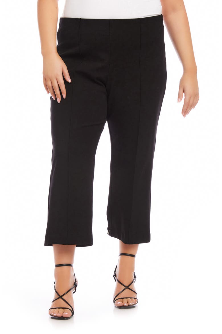 Pintuck Crop Pants, Main, color, BLACK