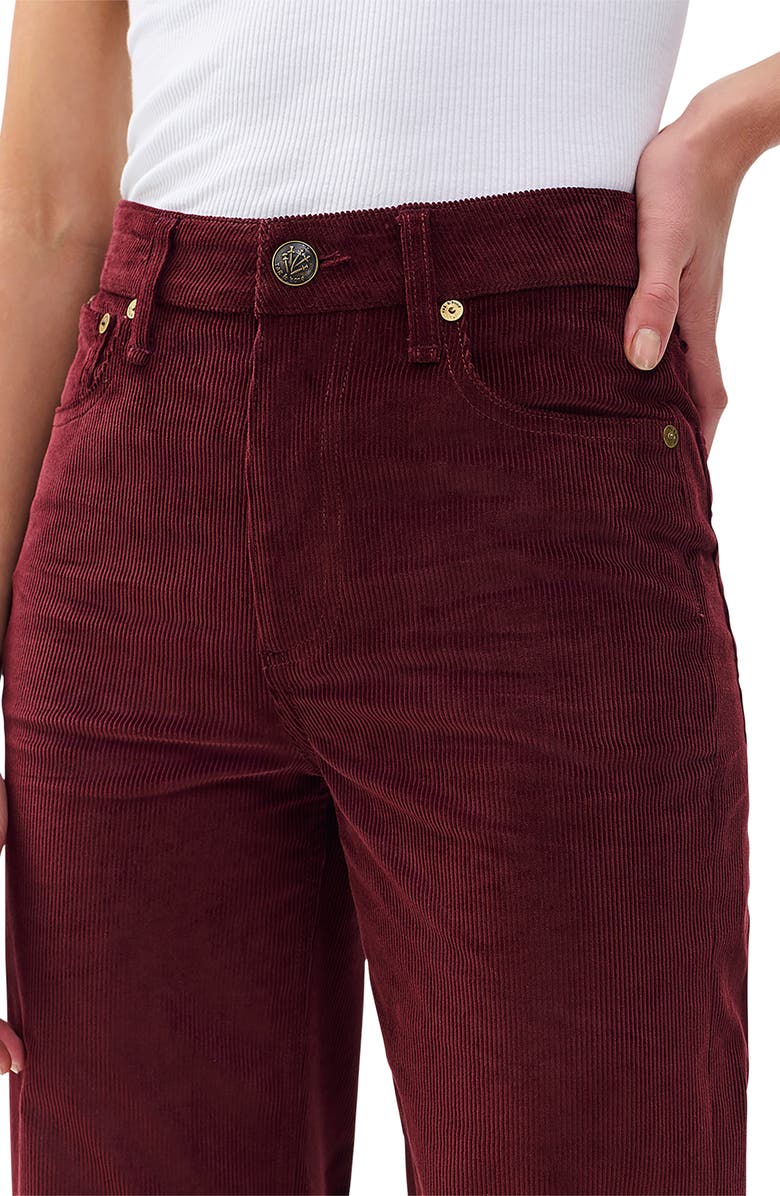 rag & bone Skylar High Waist Corduroy Flare Pants, Alternate, color, Burgundy