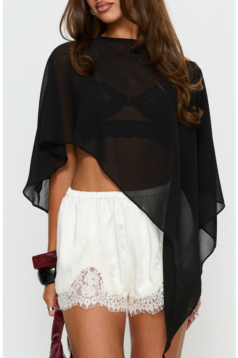 Mairelle Sheer Poncho, Main, color, BLACK