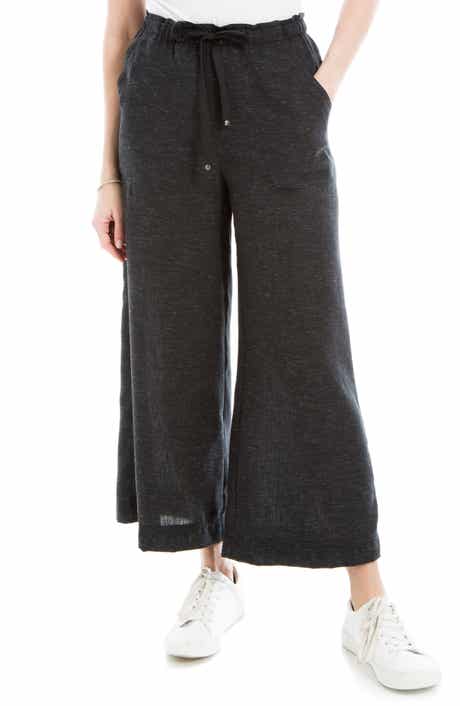 MAX STUDIO Heathered Crop Wide Leg Pants
