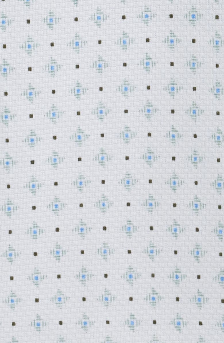 Mizzen+Main Halyard Trim Fit Geo Print Short Sleeve Button-Up Shirt, Alternate, color, Pale Green Pyramid