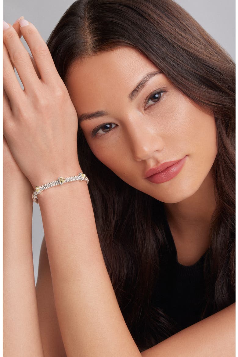 KSL Three Pyramid Station Rope Bracelet, Alternate, color, SILVER