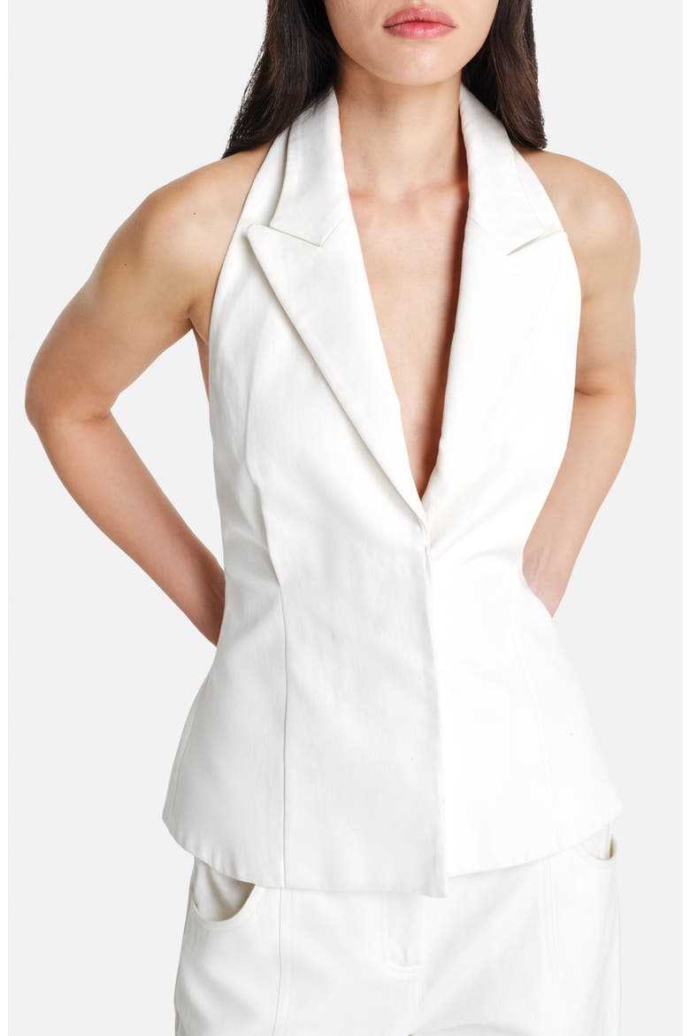 Kaitlyn Halter Linen Blazer, Main, color, IVORY