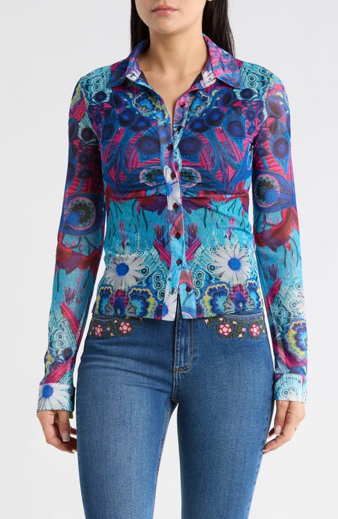 Print Button-Up Shirt