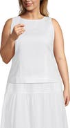 Lands' End Plus Size Linen Sleeveless Peplum Top