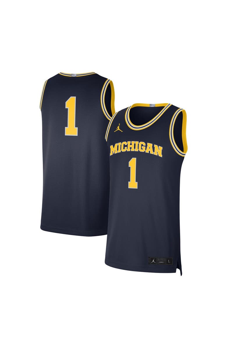 Jordan Brand Men's Jordan Brand #1 Navy Michigan Wolverines Limited Authentic Jersey, Alternate, color, Navy