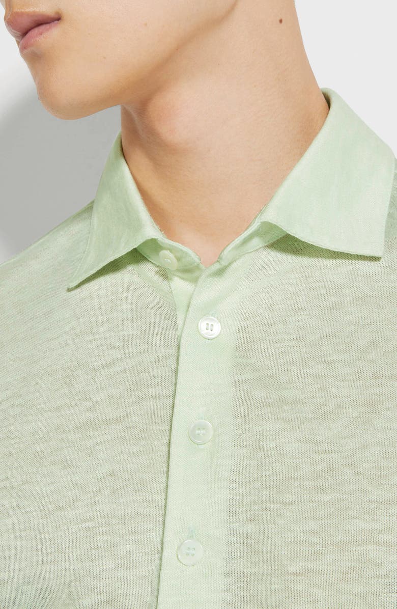ZEGNA Linen Polo, Alternate, color,