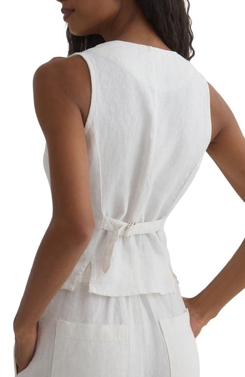 BELLA DAHL BELLA DAHL LINEN SCOOP NECK BUTTON-UP VEST 