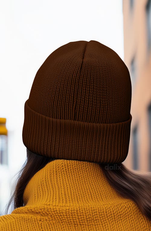 Dalix Lil Flower Beanie Cap In Brown