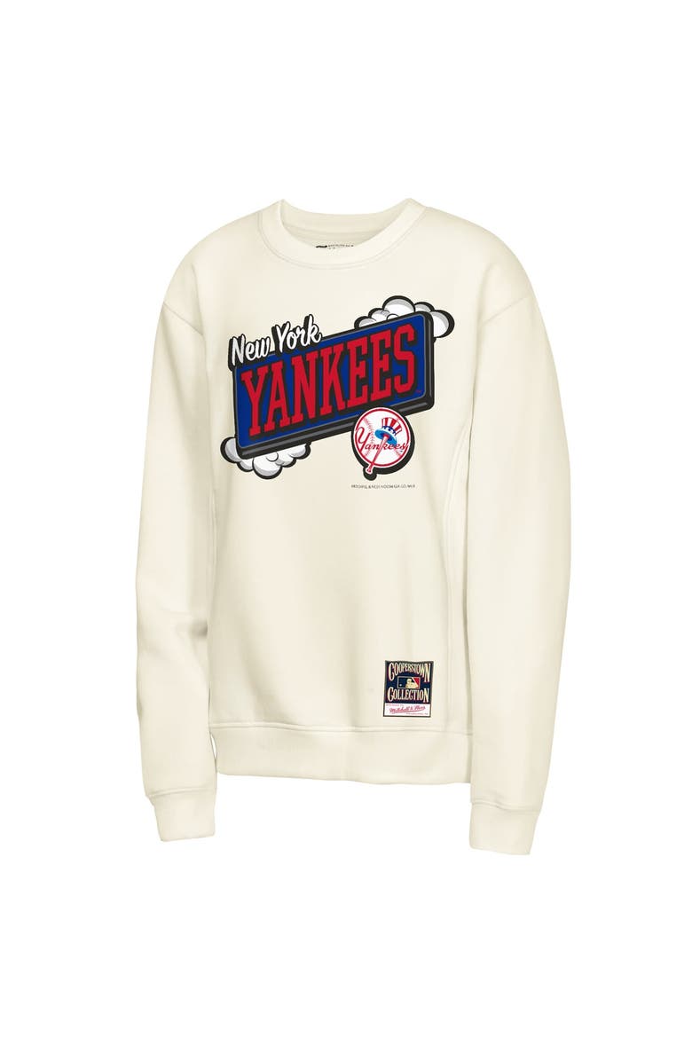 Youth Mitchell & Ness Natural New York Yankees Retro Billboard Sweatshirt, Alternate, color, Natural