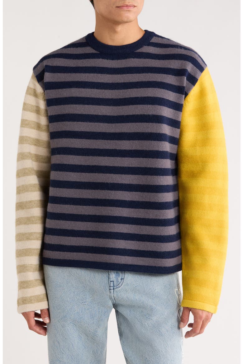Mixed Stripe Sweater, Main, color, NAVY