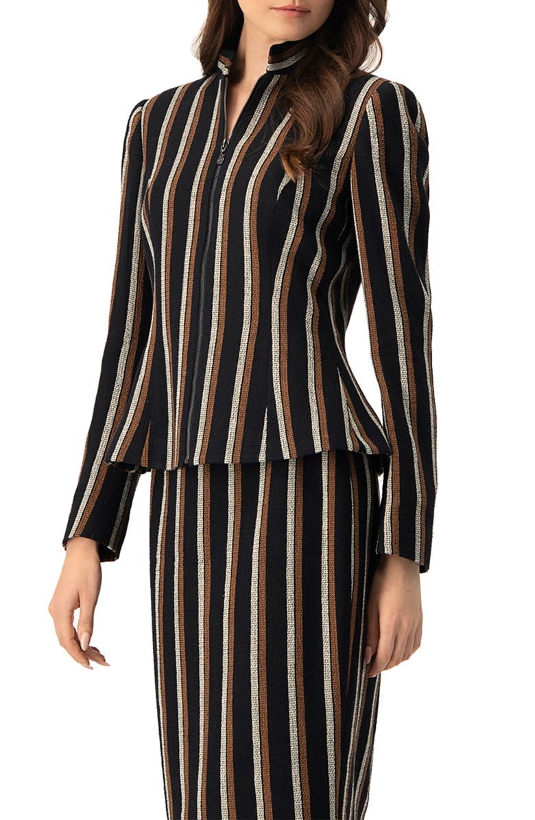 IVONNE Striped Jacket, Alternate, color, Black