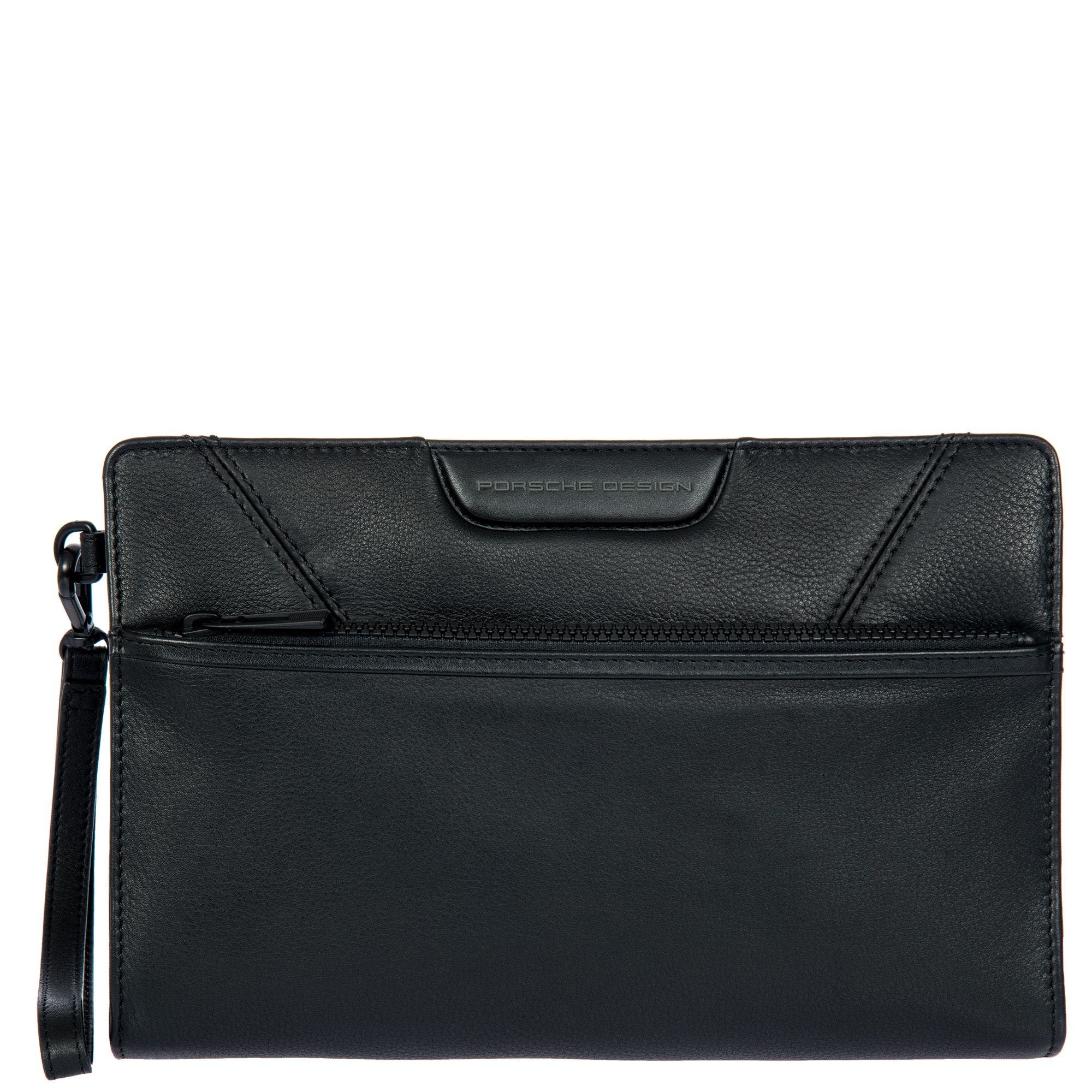 Porsche Design Roadster Leather EVO Clutch Bag with Front Pocket, Main, color, Black
