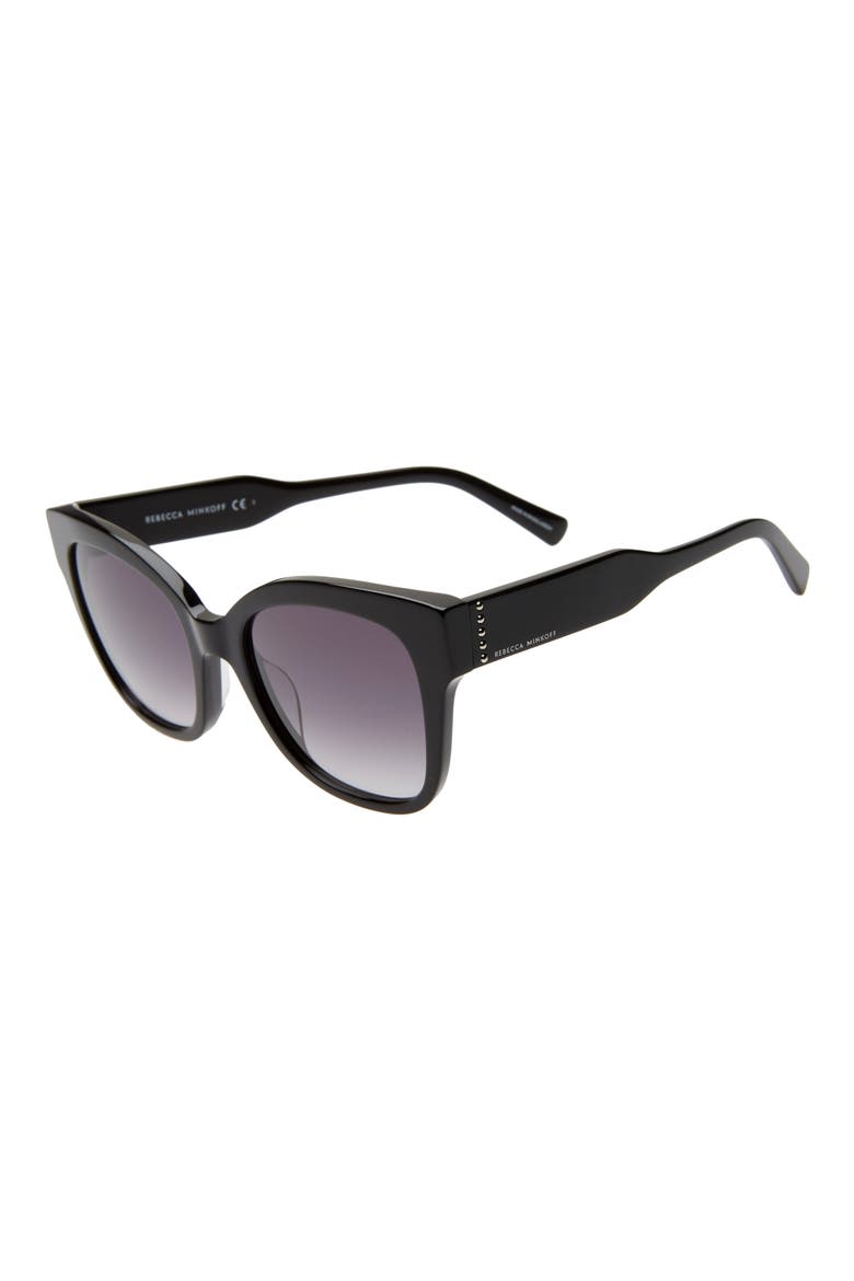 Martina 52mm Cat Eye Sunglasses, Alternate, color, BLACK/ DARK GREY