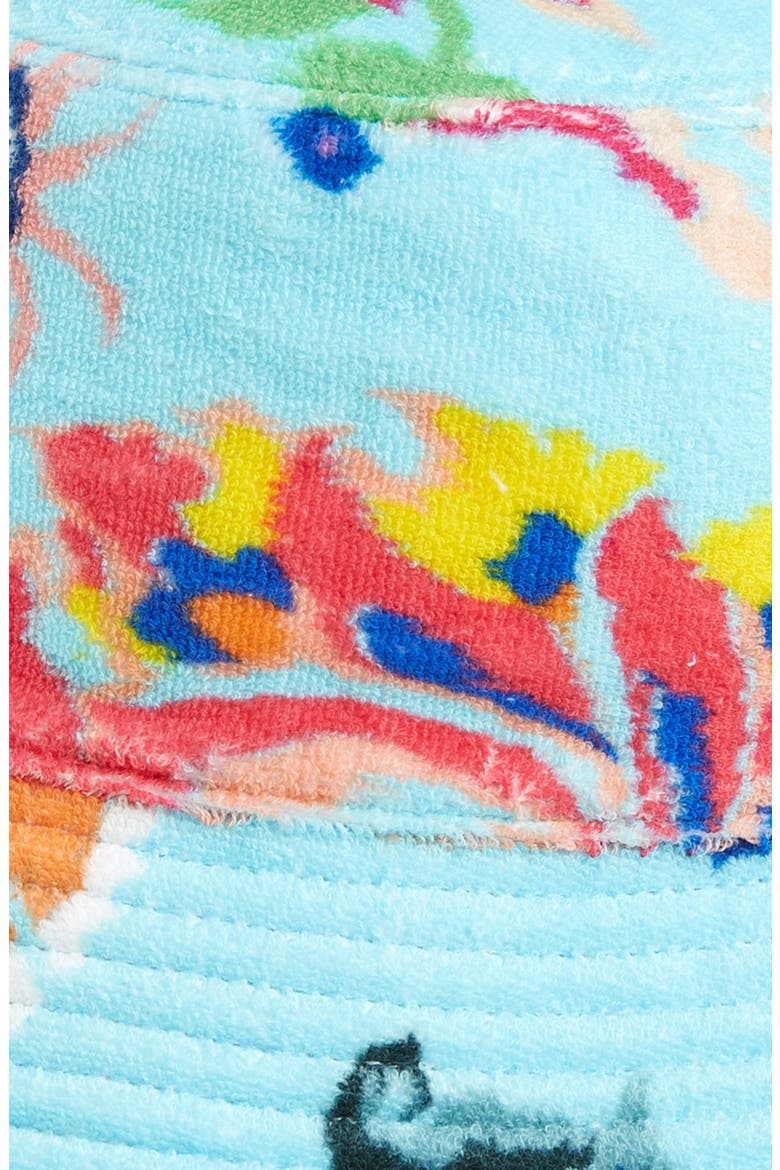 Floral French Terry Bucket Hat, Alternate, color, BLUE