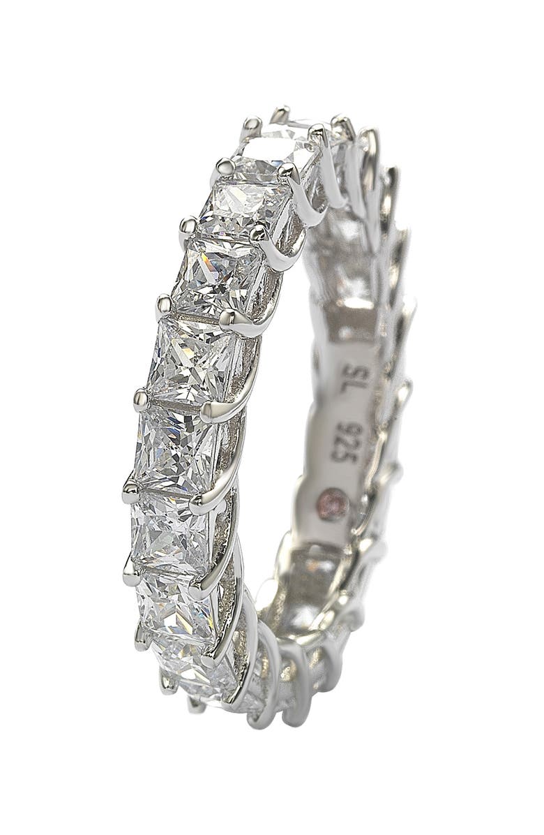SUZY LEVIAN Square Cut CZ Eternity Ring, Alternate, color, White
