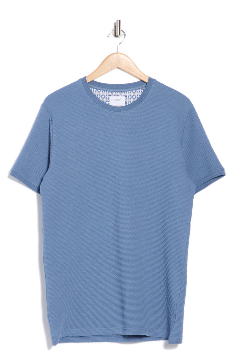 DENIM AND FLOWER Textured Crewneck T-Shirt, Alternate, color, Blue