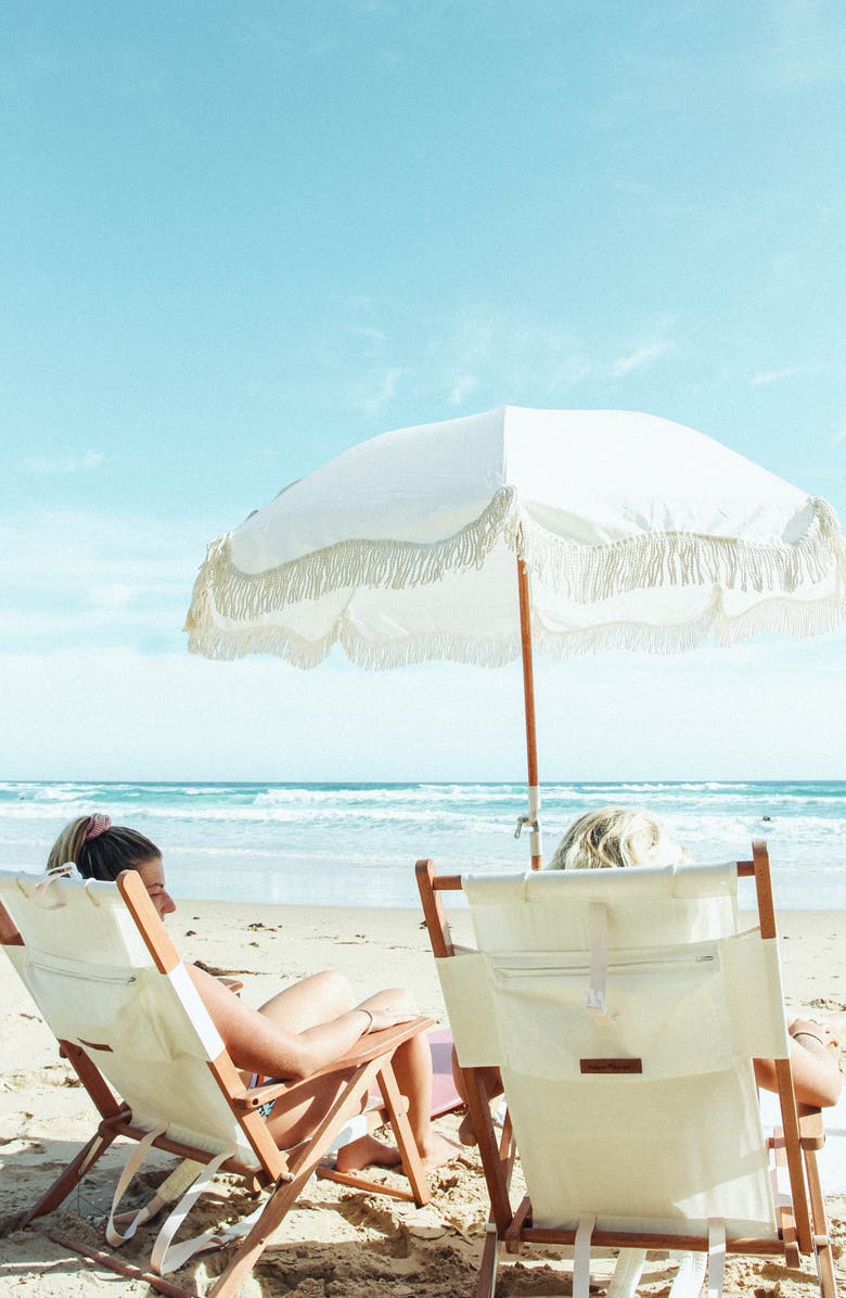 BUSINESS AND PLEASURE CO Premium Beach Umbrella, Alternate, color, Antique White